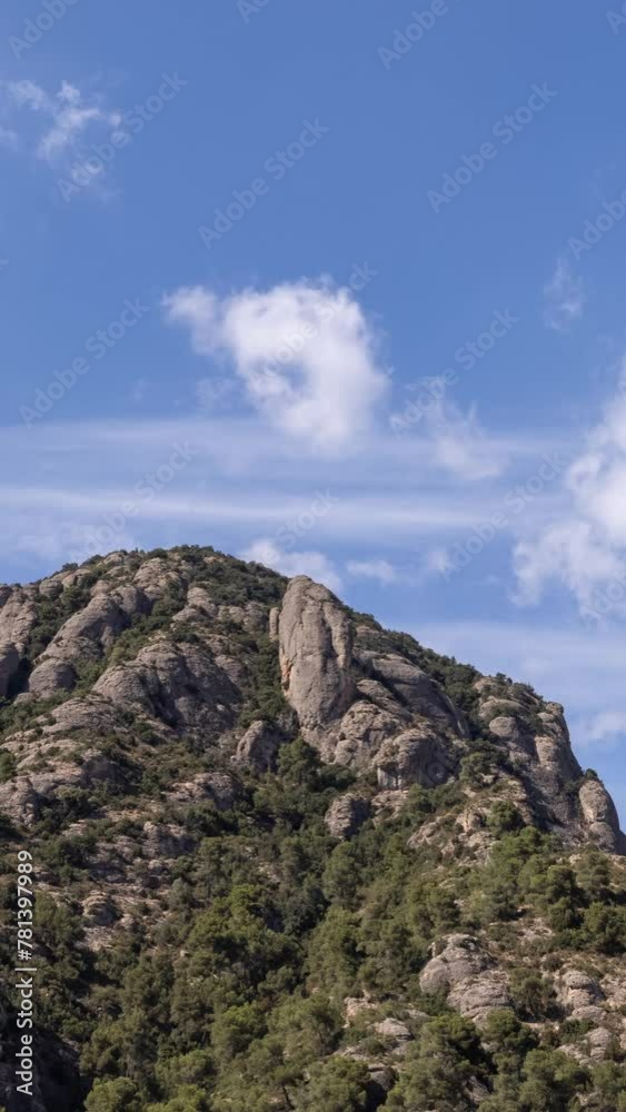 montserrat mountain, Calalonia, Spain in vertical montserrat mountain, Calalonia, Spain in vertical