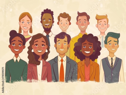 Inclusive group of people illustration.