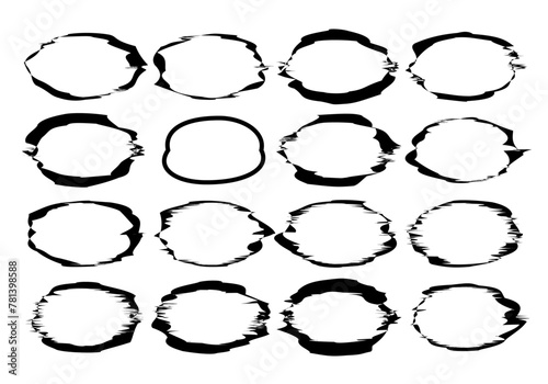Formas elípticas en tonos grises con diferentes bordes