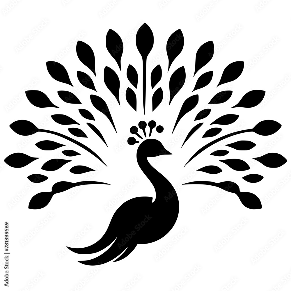 Beautiful peacock silhouette Beautiful peacock silhouette