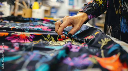 Artist's work creating prints for clothes