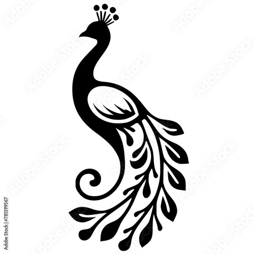 Beautiful peacock silhouette