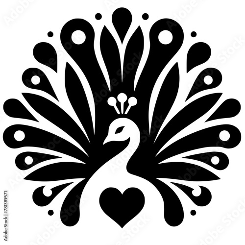 Beautiful peacock silhouette