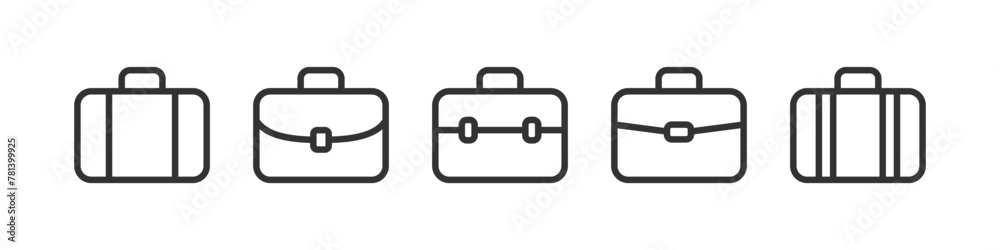 Suitcase icon. Briefcase vector. Portfolio case. Office, business, travel baggage. Handle bag. Suitcase icon. Briefcase vector. Portfolio case. Office, business, travel baggage. Handle bag.