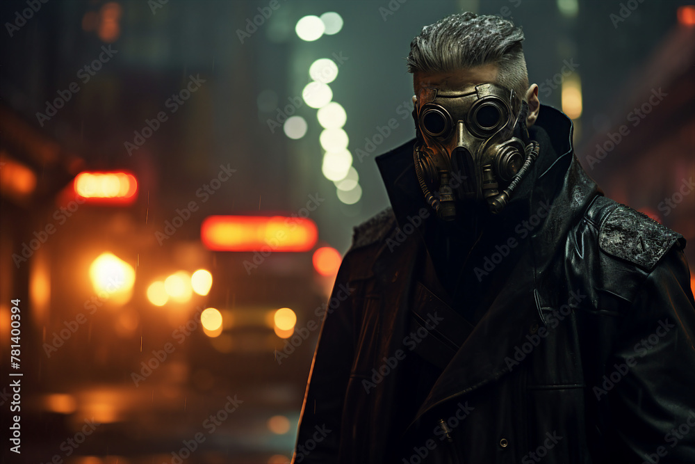 Portrait of a sci-fi cyberpunk person futuristic man from the future cyberpunk Generative AI Portrait of a sci-fi cyberpunk person futuristic man from the future cyberpunk Generative AI