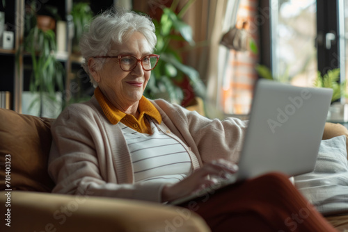 Senior Woman Shopping Online