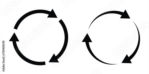 circle arrow icon set. rotation line icon. simple rotation vector icon for web design isolated on white background