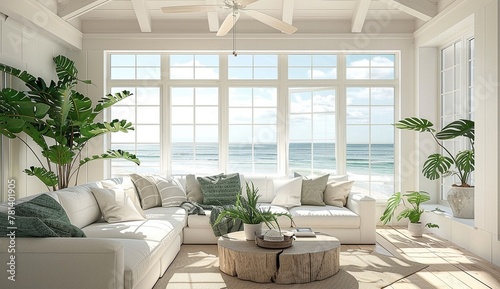 Clean and Bright Living Room  Beach House