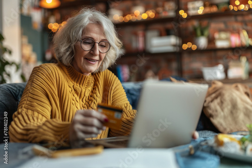 Senior Woman Making Online Purchases