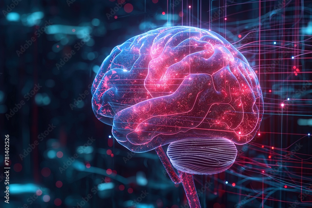 digital human brain, sparkling, artificial intelligence digital human brain, sparkling, artificial intelligence