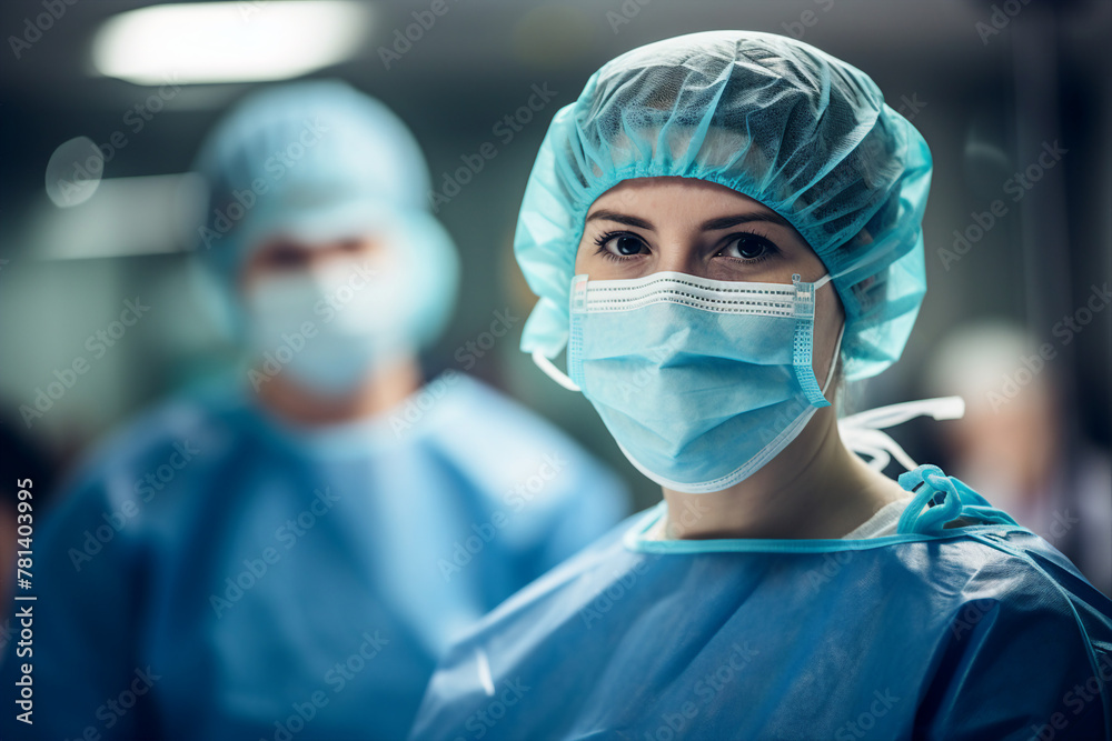 Generative IA picture modern operating room in futuristic surgery clinic team of professionals operating patient Generative IA picture modern operating room in futuristic surgery clinic team of professionals operating patient