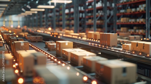A logistic center's close-up, where every parcel is a promise of timely delivery to retailers, depicted in high-definition 4k