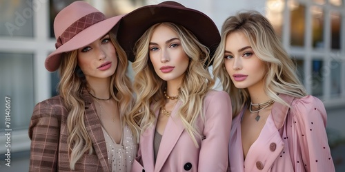 Three Glamorous Women Showcasing Their Latest Fashion and Beauty Finds in an Online Shopping Haul photo