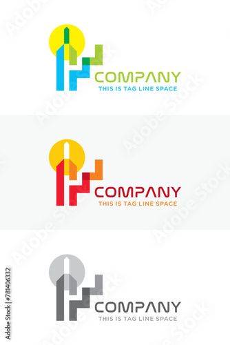Abstract Letter P for Propelling showing Growth and Progress Vector Logo Art