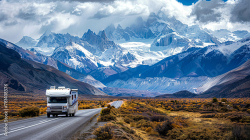 Highway to heaven: modern motorhome enjoys mountain views © Dzenka