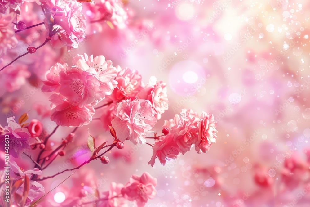 Soft pink flowers create a delicate background pattern, perfect for postcards or gifts on 8th March Soft pink flowers create a delicate background pattern, perfect for postcards or gifts on 8th March