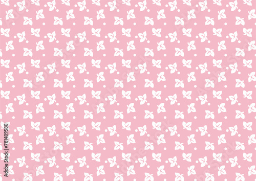 Cute pink leaves seamless vector pattern.