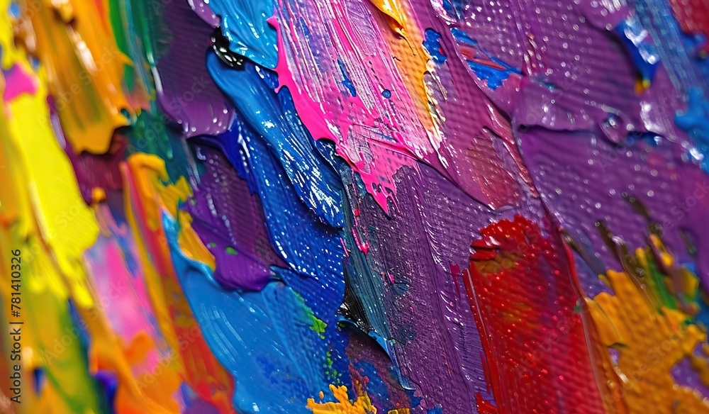 Colorful abstract oil painting texture with vibrant brushstrokes