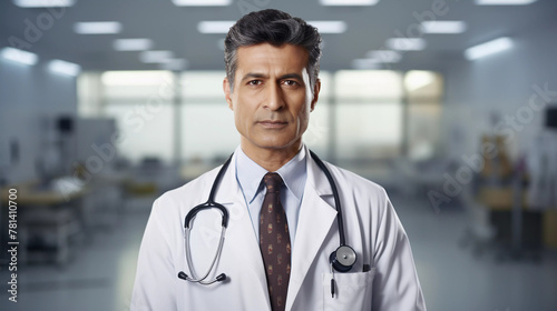 Portrait of indian male doctor in the hospital