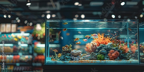 Captivating Underwater World in Vibrant Aquarium Display at Pet Store