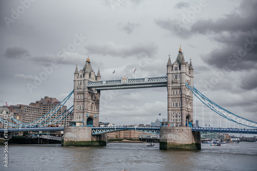 Gothic Towers of London's Tower Bridge