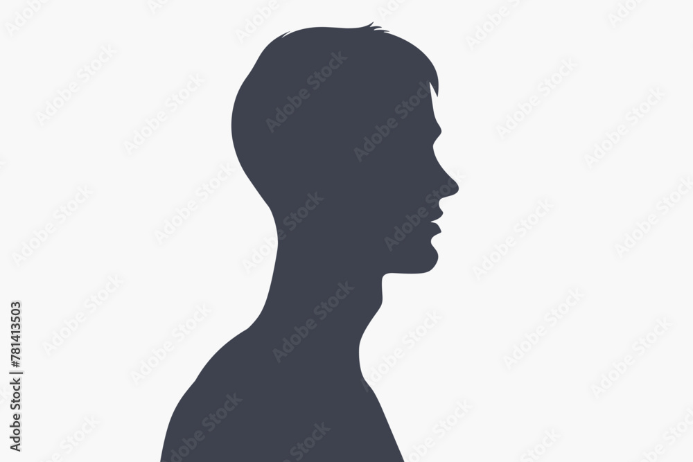 Silhouette of a man's side profile