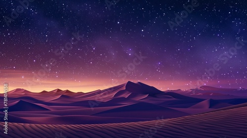 beautiful starry night from an empty desert in high resolution and high quality