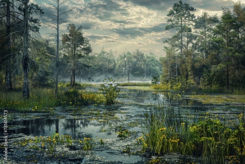 Southern Swamps, Beautiful Swamp, Natural Bog, Marsh, Mire, Southern Wetland, Morass photo