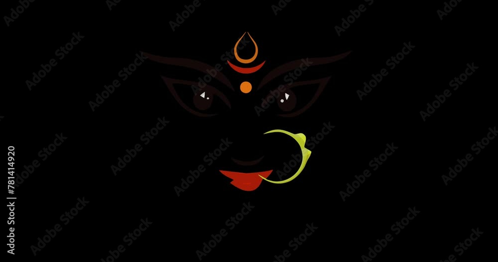 Durga Face Curve Animation in ALPHA Channel Durga Face Curve Animation in ALPHA Channel