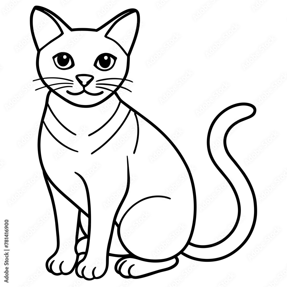 Fototapeta premium Cute cat icon vector illustration.