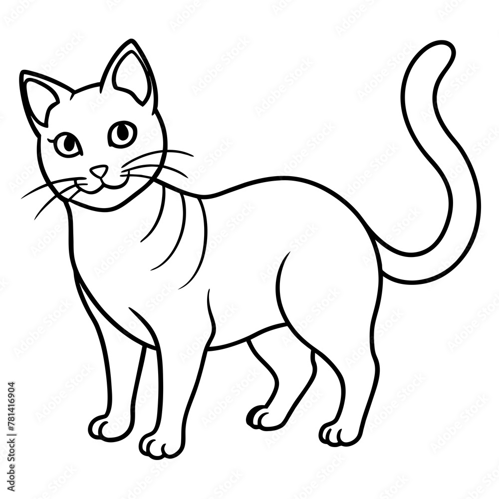  Cute cat icon vector illustration.
