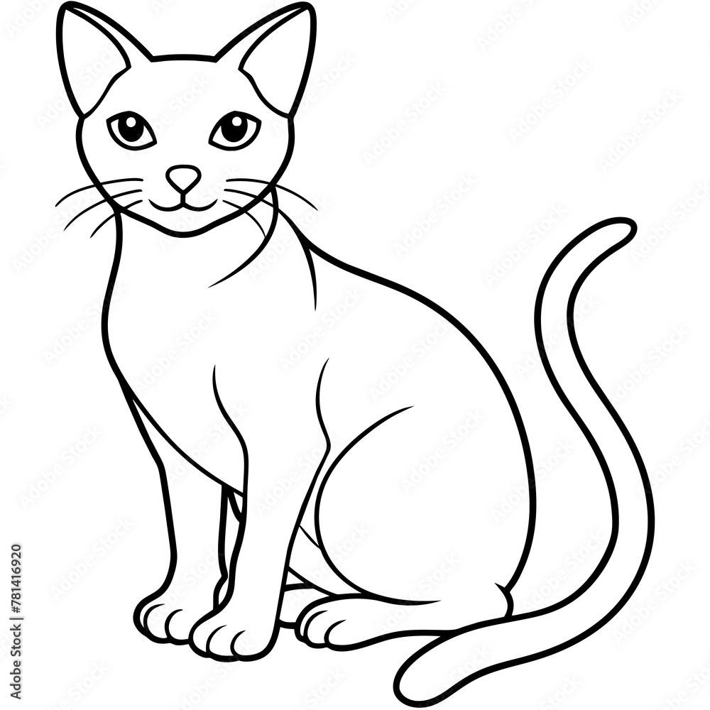 Obraz premium Cute cat icon vector illustration. 