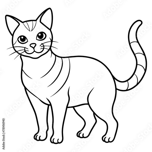  Cute cat icon vector illustration.
