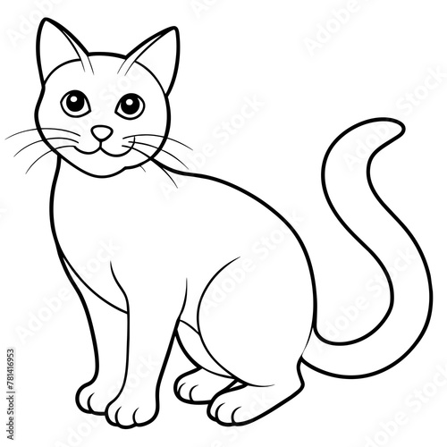  Cute cat icon vector illustration.

