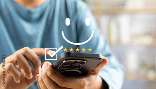 Users rate service experiences on online application for customer feedback and satisfaction for enhanced service, Quality service evaluation Through customer satisfaction surveys on online platforms.