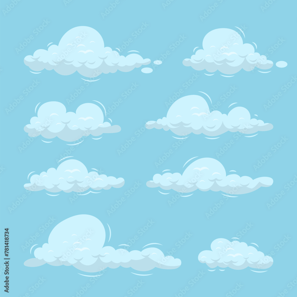 Hand drawn cloud in the sky collection