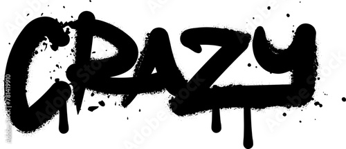 Spray paint crazy text element vector