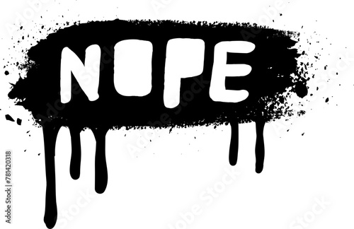 Spray paint nope text element vector