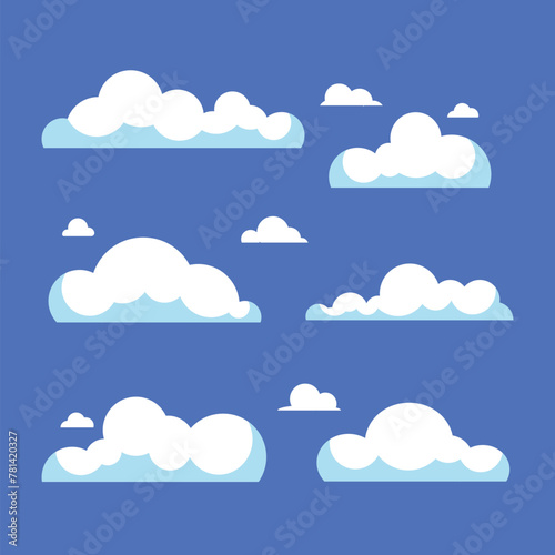 Flat design cloud set
