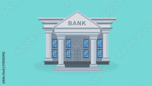 bank building vector illustration with flat design style photo