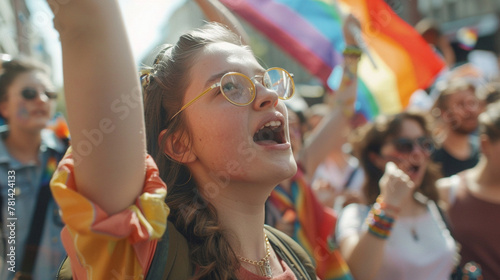 Queer Activism: Inspiring visuals of LGBTQ+ activists protesting for equal rights, participating in rallies, or advocating for social and legislative change, LGBTIQ+ community photo