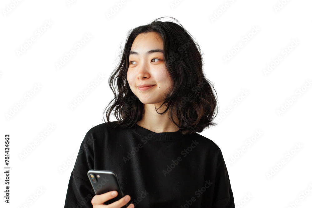 Young Asian Woman Holding Phone