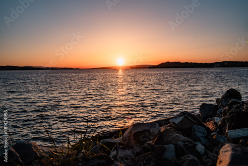 Sunset over a lake