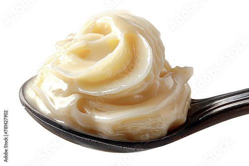 Spoon of mayonnaise isolated 