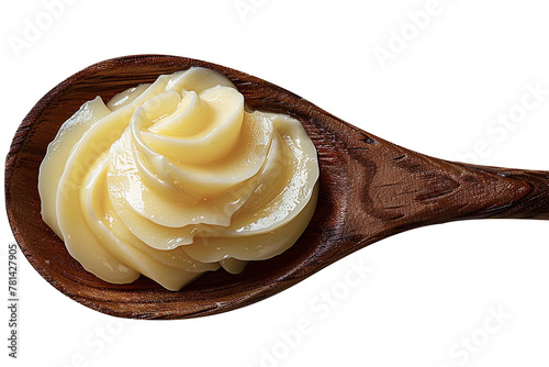 Spoon of mayonnaise isolated 