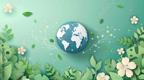 earth day vector creative concept  minimal details  light colors 