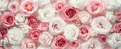 Beautiful Pink and White Rose Arrangement in a Large Stack for Floral Decoration and Design Inspiration