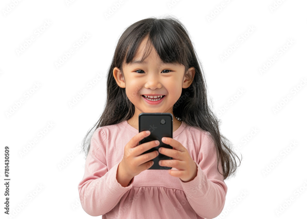 Southeast Asian Child with Smartphone Southeast Asian Child with Smartphone