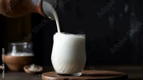 Pouring Perfection: Fresh Milk in a Glass photo