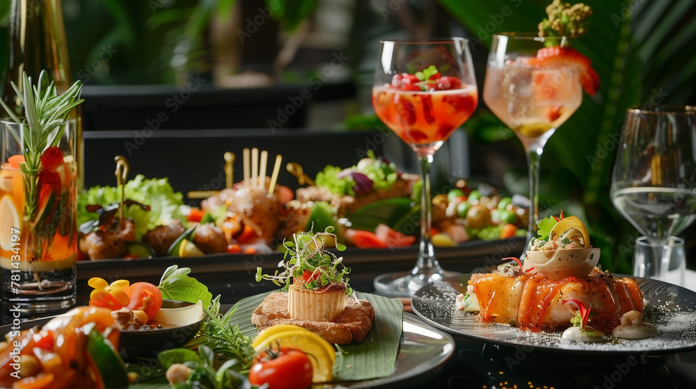 Fine dining food dish elegant with copy space for advertising. Fine dining food dish elegant with copy space for advertising.